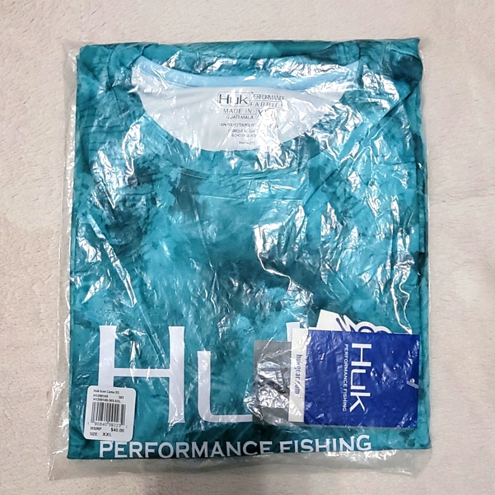 HUK Icon Blue Camo short sleeve shirt